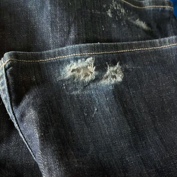 Hudson Women's Cotton Stretch Dark Wash Wide Leg Jeans Blue Collin flap 27 - Picture 3 of 15